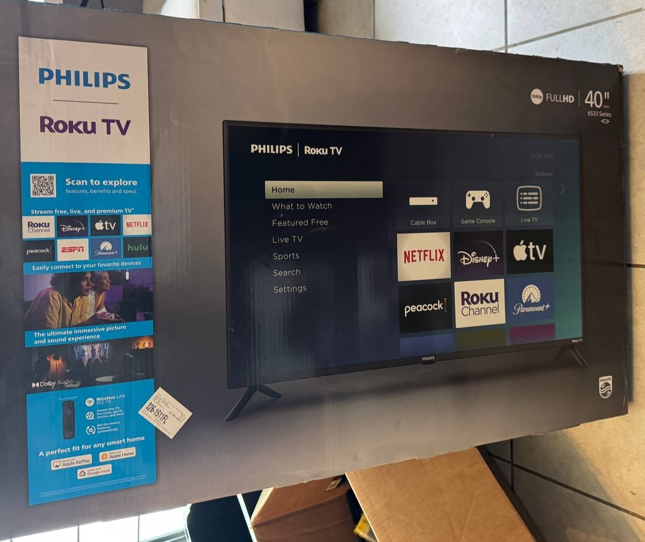 Philips 40" Class FHD 1080p Roku Smart LED TV 6533 Series 40PFL6533/F7