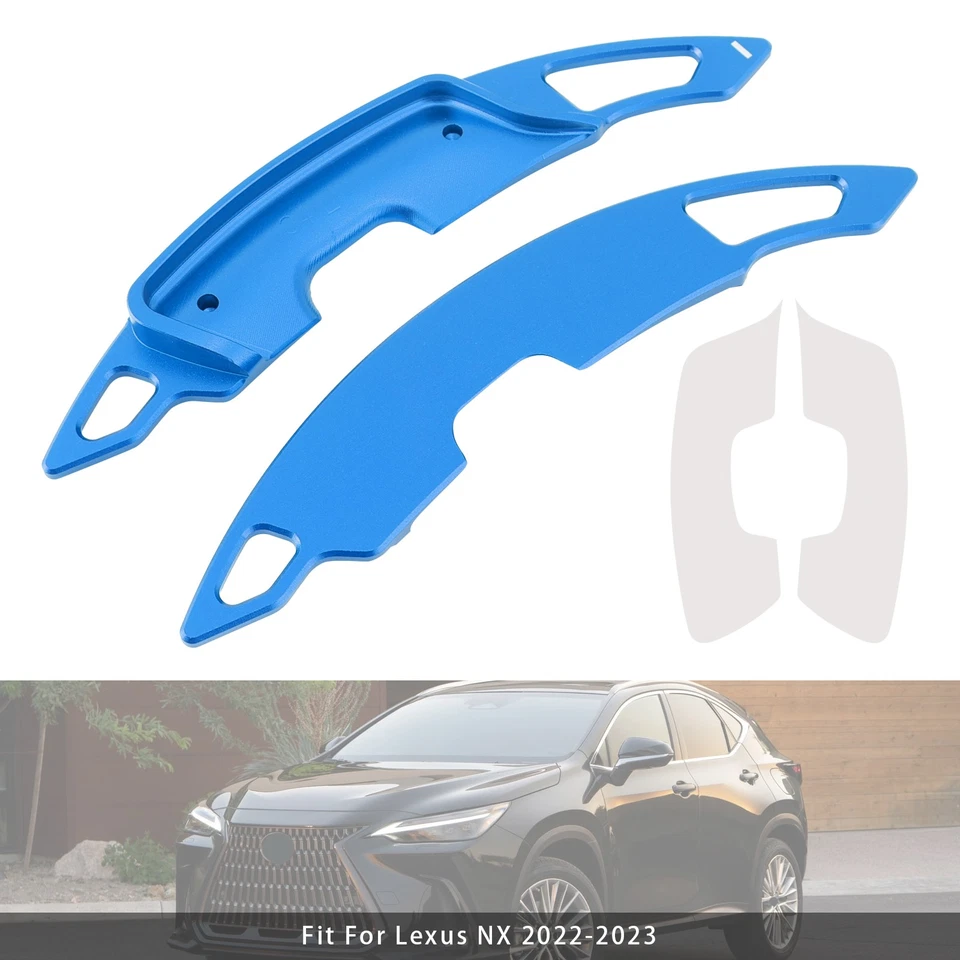 Steering Wheel Paddle Shifter Extension For Lexus RX NX Aluminium Blue A1 - Image 3 of 4