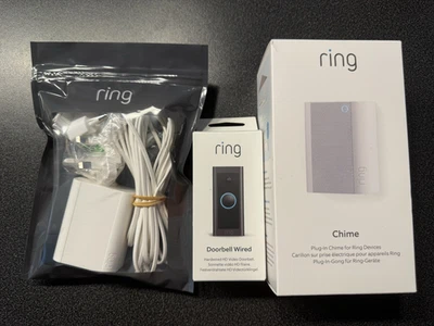 Ring Sonnette (Video Doorbell Wired)+Adaptateur secteur et Chime - Photo 1/4