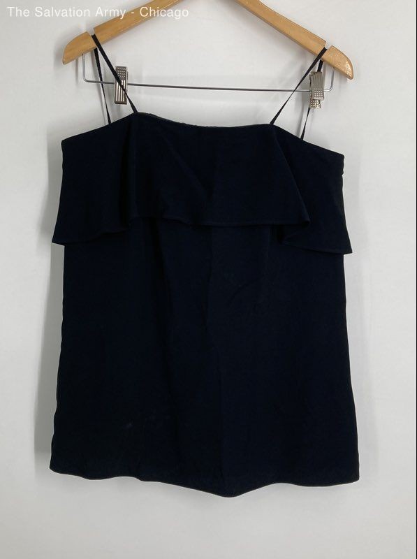 A.L.C. Womens Black Regular Fit Sleeveless Back Zip Blouse Top Size 8