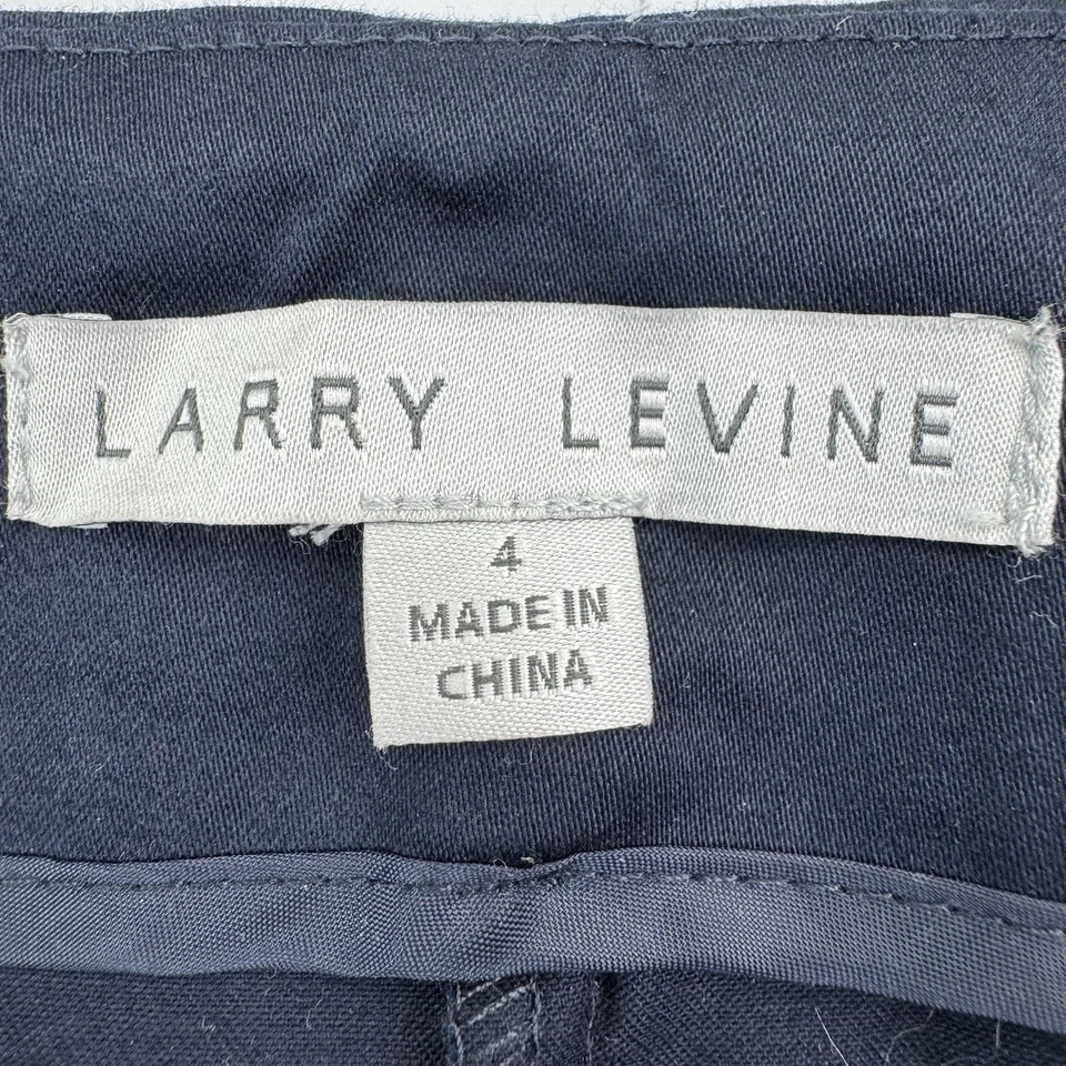Pantalones al tobillo Larry Levine para mujer azul marino talla 4 pantalones elásticos de mezcla de algodón Foto 3 de 4