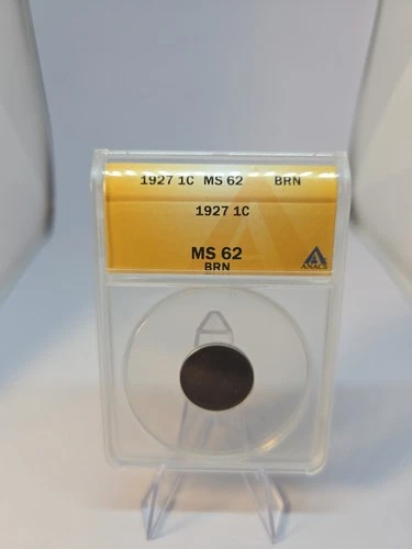 Rare 1927 MS62 BRN  Graded ANACS Slab Lincoln Wheat Cent Great Investment 🔥