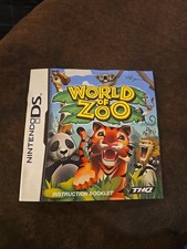 World Zoo Nintendo DS MANUAL ONLY Authentic Insert