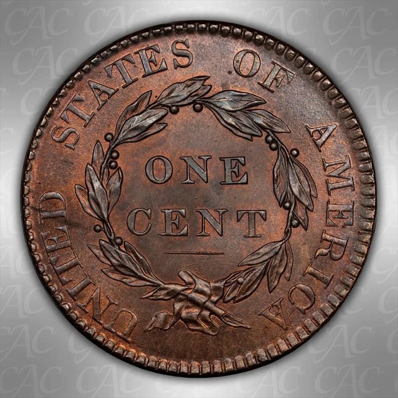 1820 Large Date 1c CACG MS 64 RB - Image 2 of 3