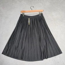 Apt. 9 Skirt Women's Medium Black Pleated A-Line Elastic Waist Minimalist NWT