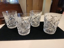 Set of 4 Antique Hawkes American Brillant Cut Crystal Old Fashioned Tumblers