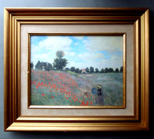 Reproduction sur toile du tableau COQUELICOTS de Claude MONET cadre bois doré