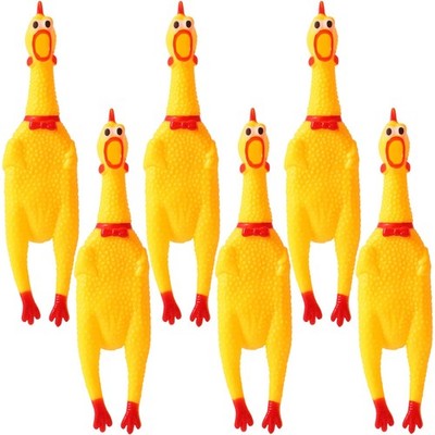 Zddaoole 6 Pcs Large Screaming Chicken Dog Toys,Yellow 6 Large, Yellow