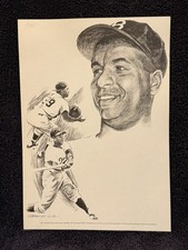 RARE 1960's Roy Campanella George Loh 7.75 x 11 Print, Brooklyn Dodgers, NICE!
