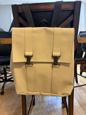 Rains Waterproof Backpack MSN Laptop Bag in Sand Beige, Brand New W Tags