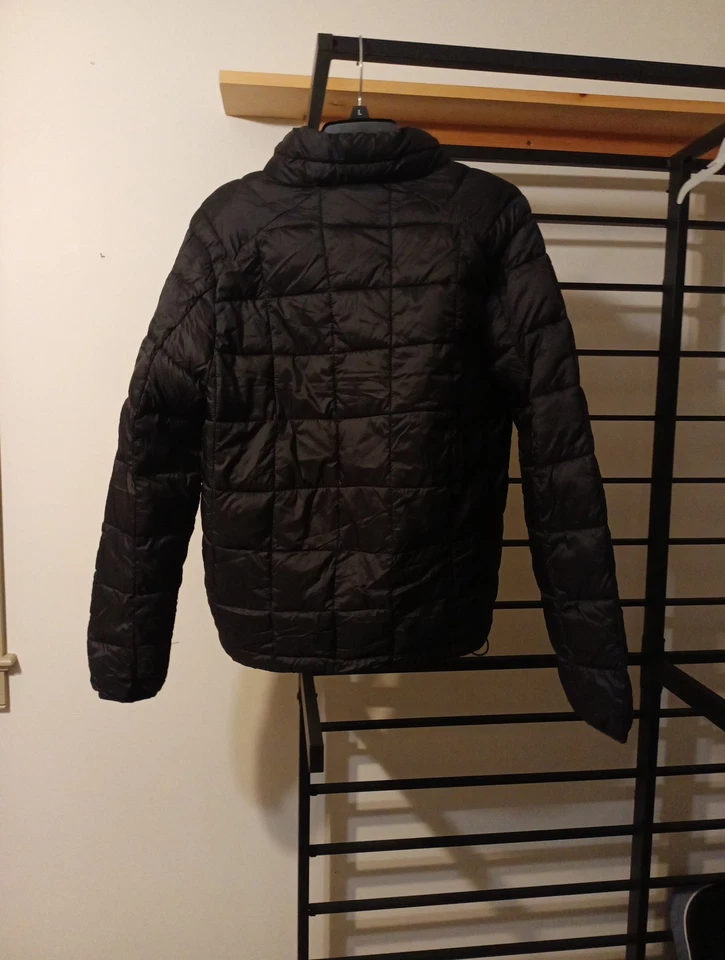 Chaqueta acolchada acolchada negra Zero Exposure para hombre cremallera completa talla pequeña Foto 3 de 3