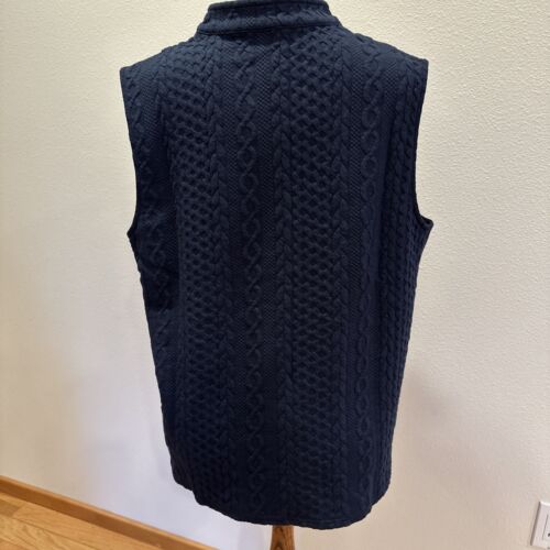 BLAIR Vest Braid design front pockets Women's Size L Navy New - Picture 4 of 7