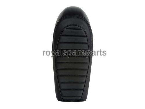 Adapté Pour Royal Enfield Interceptor & Gt 650 Simple Cuir Siège & Noir Col D2 - Photo 3/7
