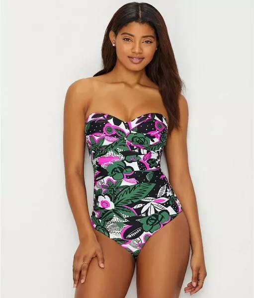 Anne Cole Bolo Babe Printed Twist One Piece Swimsuit size 6 retail