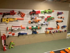 HUGE 35 NERF BLASTER/ GUN LOT MISC ATTACHMENTS AND NERF BULLETS ETC