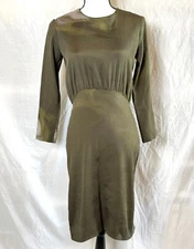 Cynthia Rowley Silk Ombré Trophy Dress Olive Spark Women's Sz 4 Vintage 40s NWT