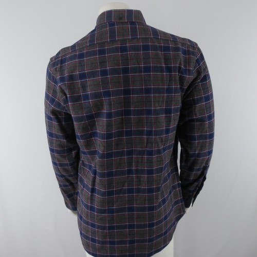 Camicia Taylor Stitch in flanella a quadri con bottoni uomo XL 44 cotone biologico grigio blu - Foto 8 di 11