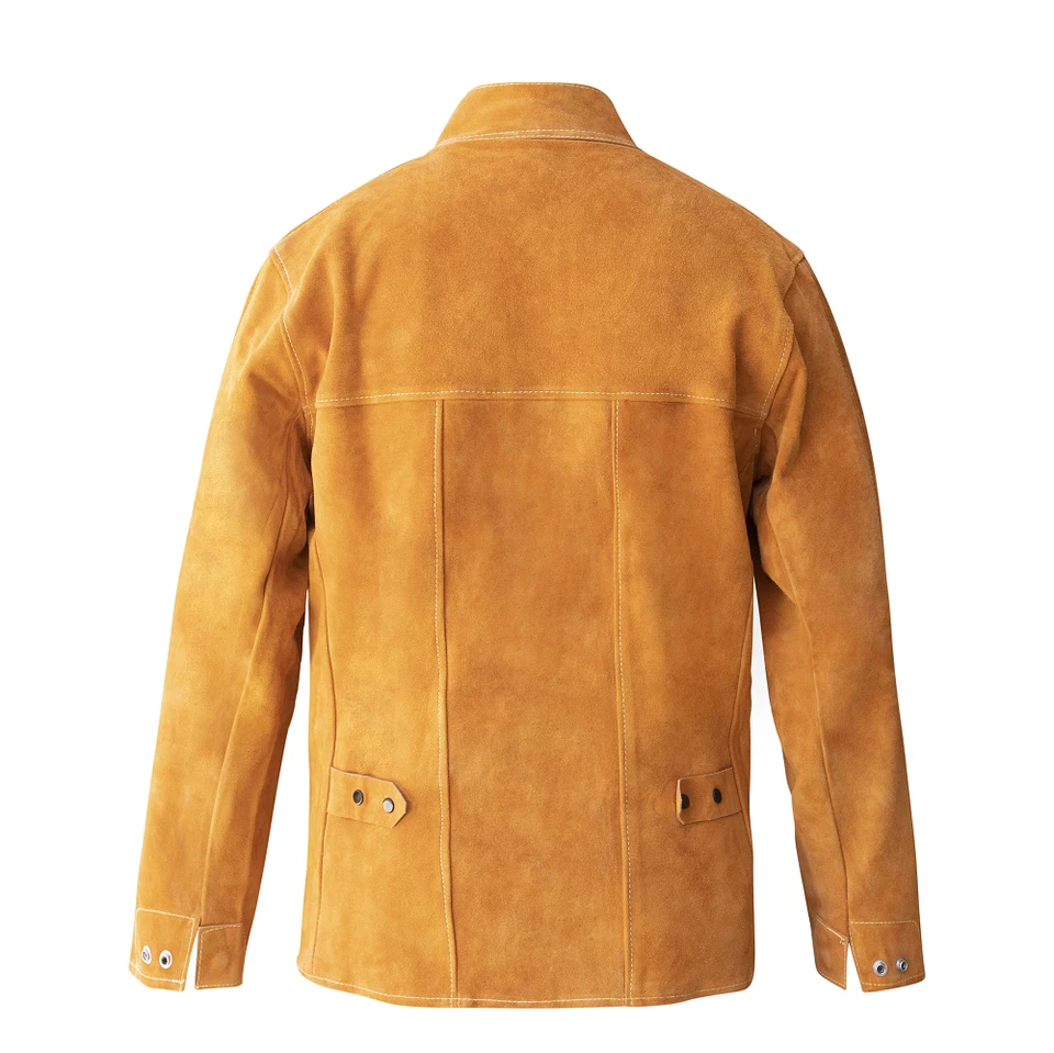 Flame Resistant Heavy Duty Cowhide Leather Welding Jacket - Image 3 of 4
