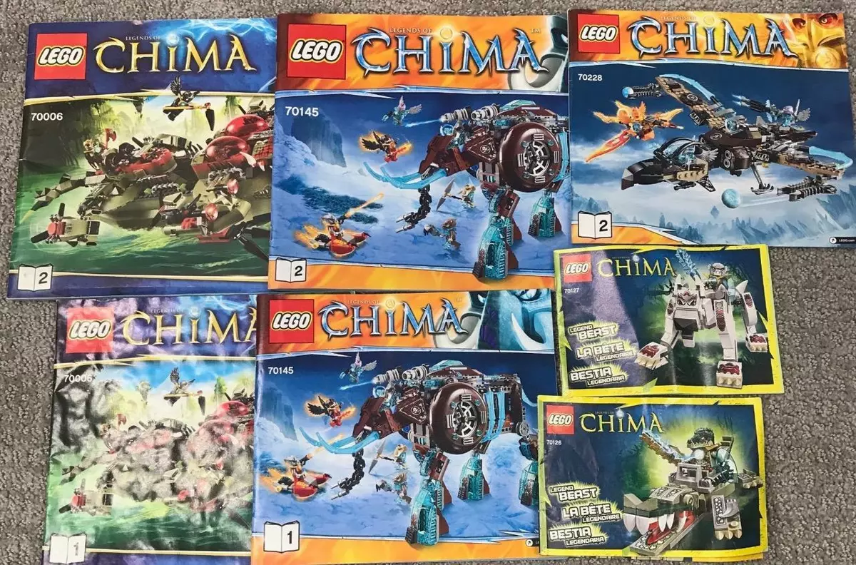 7 Lego Chima Instruction Booklet Lot MANUALS ONLY 70145 70006