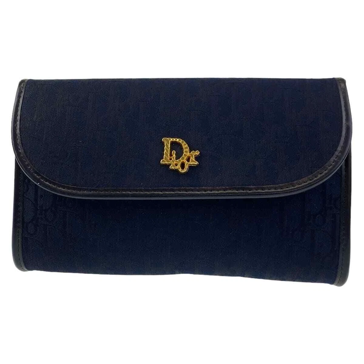 Sac à main bandoulière Dior vintage chaîne trott voies marine or quincaillerie toile