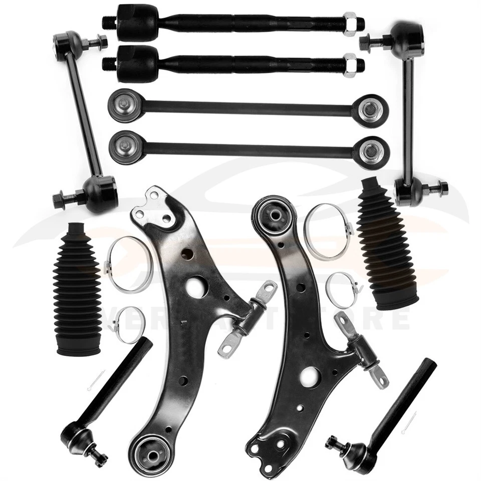 Kit de barra oscilante braço de controle inferior dianteiro 12 peças para 2004-2007 Toyota Highlander 3.3L - Imagem 2 de 4