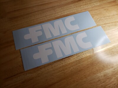 FMC Farm Equipment  Decals Stickers Implement Gloss WHITE 10X3'' (2) FAST USA