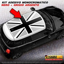 Adesivo per Mini Cooper Bandiera Inglese Union Jack per tetto Monocromatico
