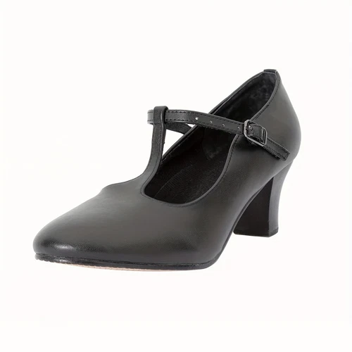 Women's 2'' PU Leather T-Strap Character Dance Shoes - Ballroom, Latin, Practice