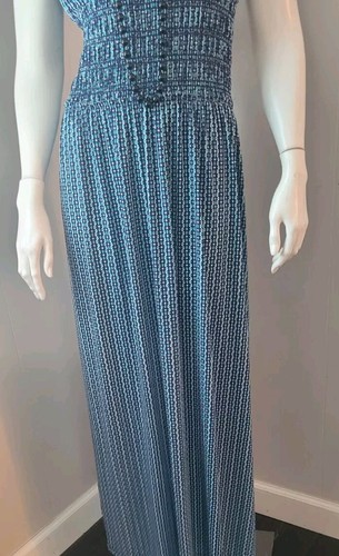 Daisy Fuentes Maxi Dress Womens Sz. XL Blue White Sleeveless Soft - Picture 6 of 10