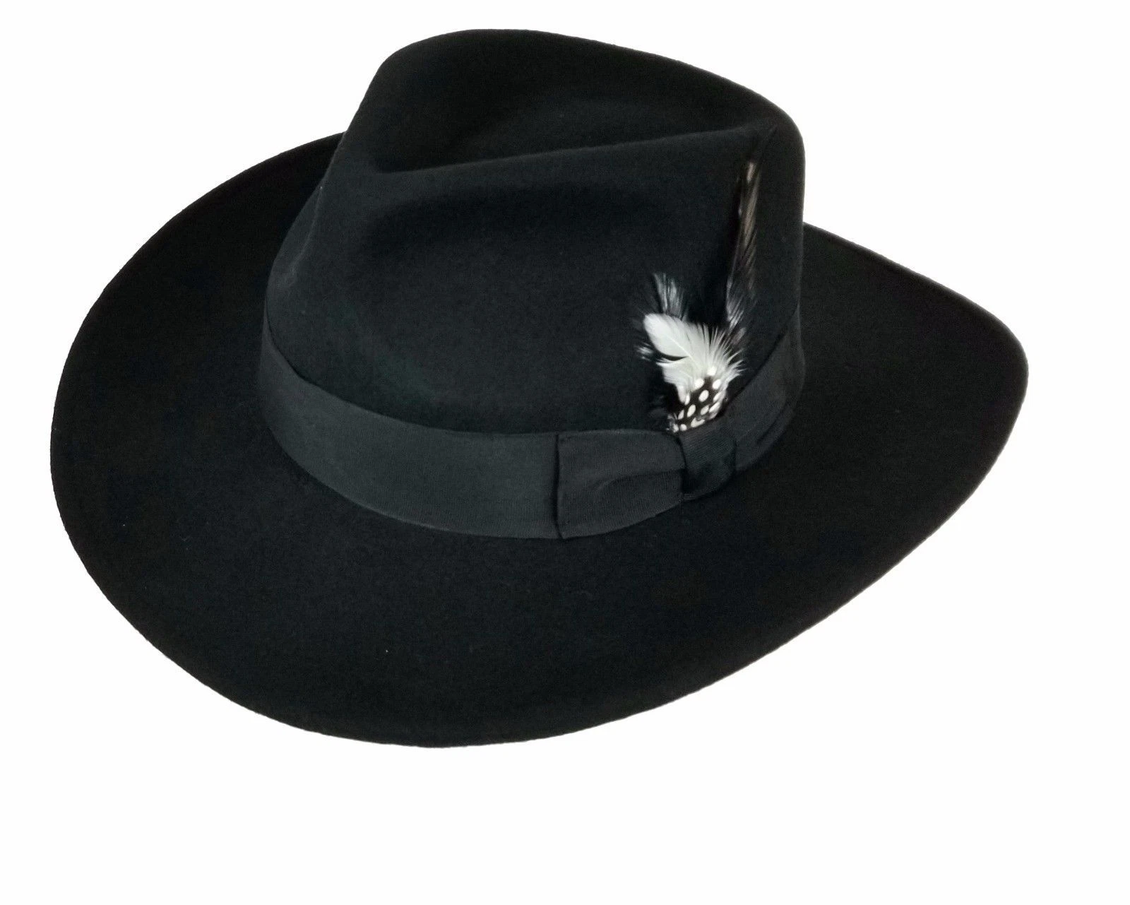 Men's 100% Crush-able Wool Felt Indiana Jones Cowboy Outback Western Fedora Hat