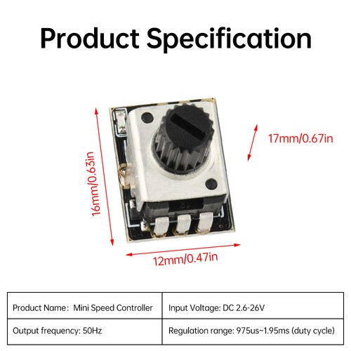 DC2.6-26V Mini ESC Tester Brushless Fan Simple Aeromodelling Motor PWM Governor - Picture 3 of 14