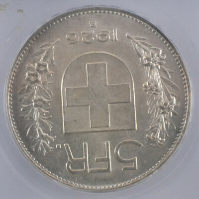 1926 B Switzerland 5 Franc ICG MS63 KM#38 | eBay