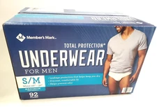 Member's Mark Total Protection Incontinence Underwear for Men S/M, 92 ct