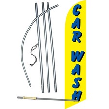 Car Wash Flag with Flag Pole and Spike