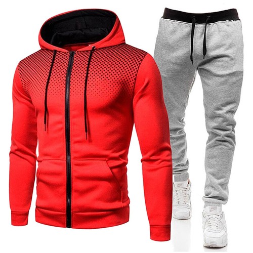 Mens 2Pcs Hooded Tracksuit Set Suit Sweatshirt Pants Bottoms Jogging Sport Set - Picture 16 of 39