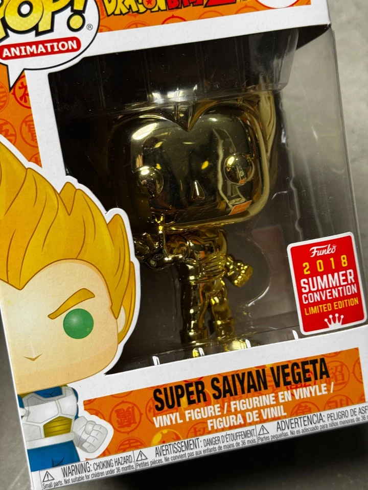 Funko Pop Dragon Ball Z Gold Chrome Super Saiyan Vegeta #154 2018 Summer Limited - Imagen 2 de 4