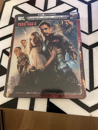 New! Iron Man 3 Steelbook 4K ULTRA HD + BLU-RAY+ Digital Marvel