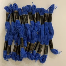 13 Embroidery Floss Skeins 9yd American Thread Co Star Six Strand #1035 Blue