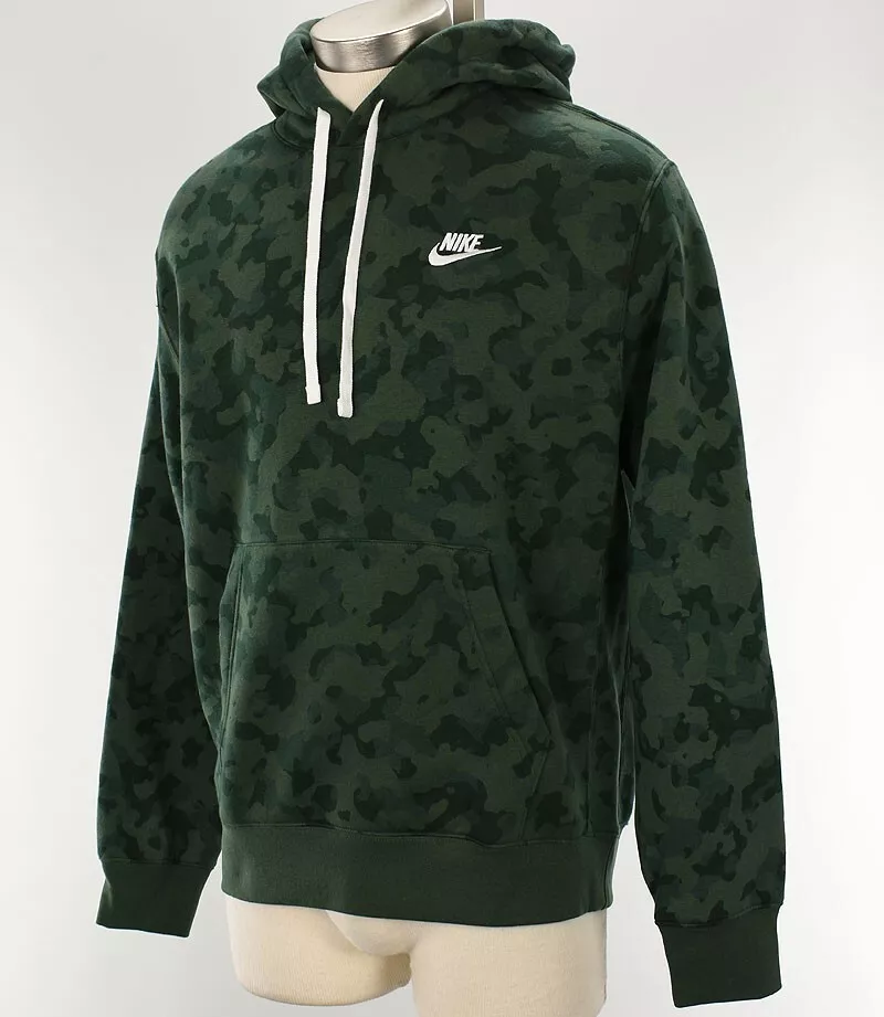 NIKE Mens Galactic Jade Green CAMO Fleece Lined Training Hoodie MEDIUM NWT
