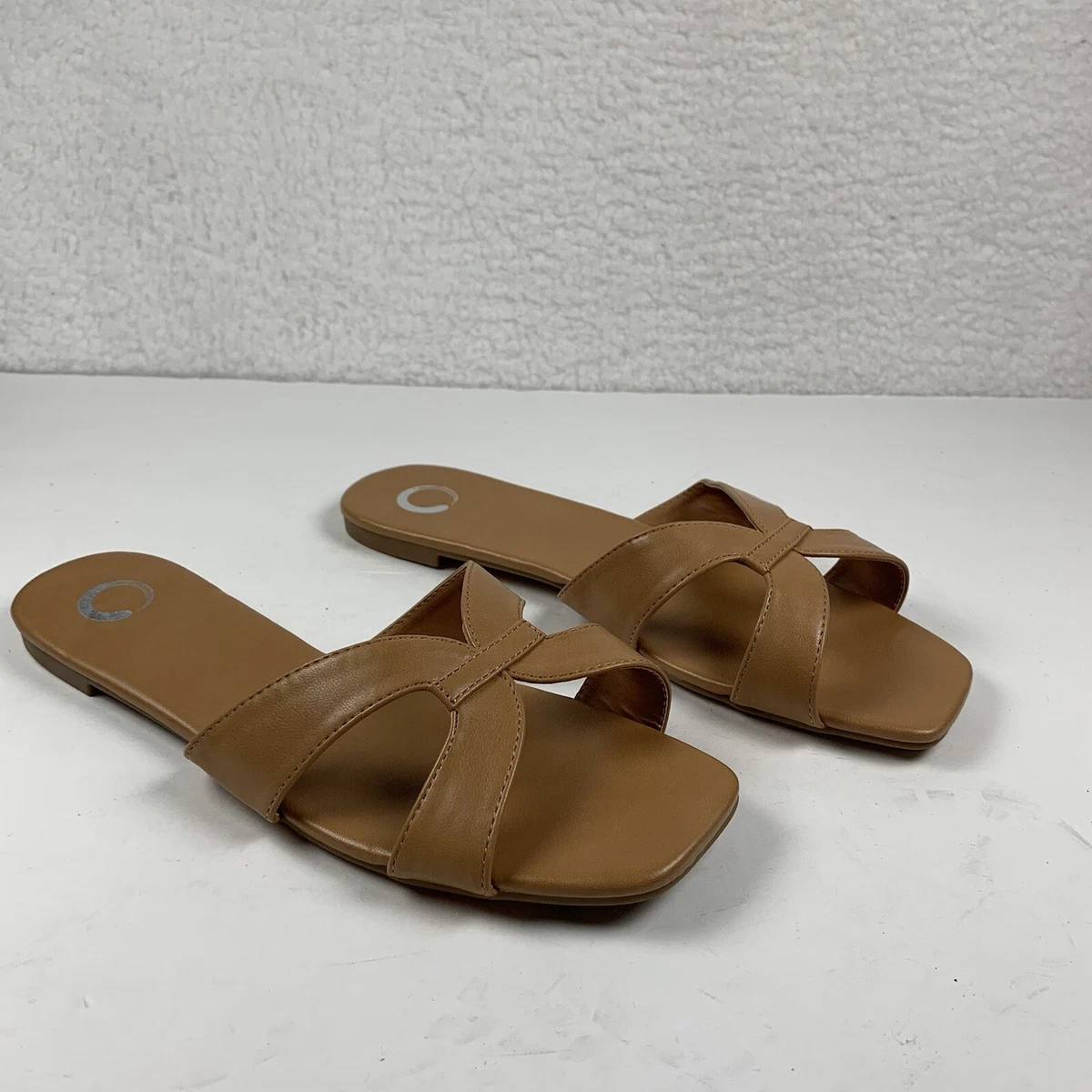 Journee Collection Taleesa Slide Sandal Women s Size 9.5 M Tan NEW NWOB 7171