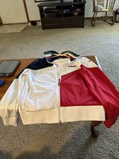 Vintage FILA White, Blue and Red Child  s Jacket -size XL 16-20.