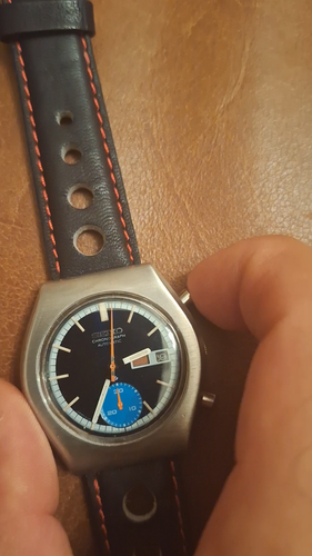 Neuwertig, SERVICED, Vintage Seiko Chronograph Automatik Blue Eye 6139-8020 - Video 1 von 1