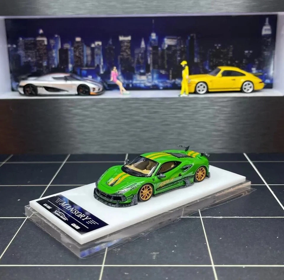 Aurora 1:64 Green F8xx Tributo Mansory Sports Model Diecast Metal Car - Image 4 of 4