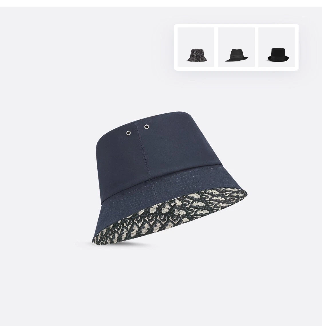Chapeau seau petit bord réversible Dior Teddy D taille 57