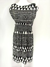 Vince Camuto Women's Dress Size M Black White Geometric