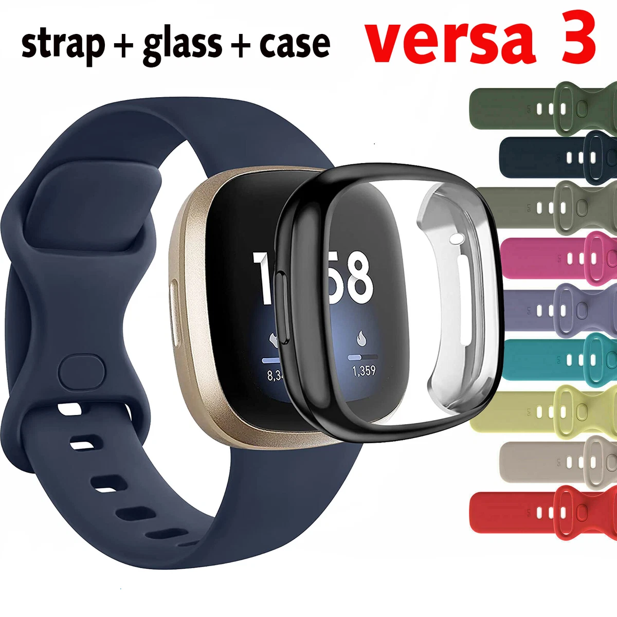 Fitbit Versa 3 Wristbands, Cases, Screen Protectors and Accessories.