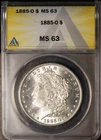 1885-O $1 Silver Morgan Dollar MS 63 New ANACS # 7432907 + Bonus