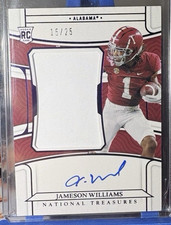 Panini 2022 National Treasures Jameson Williams RPA Detroit Lions Purple /25 