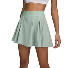 Lululemon Sz 8 Silver Blue Tennis Time High Rise Pleated Skirt Skort