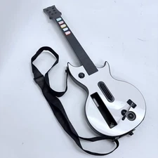 Nintendo Wii Guitar Hero Guitar Accessory White with Strap